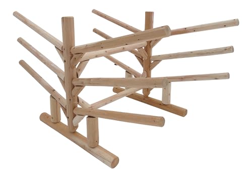 Hitch Exclusives Wall-Mount 1-Place Log Kayak & Canoe Storage Rack, Indoor/Outdoor Surfboard & SUP Wall Rack – Natural