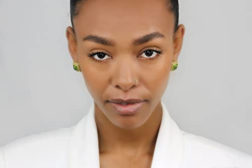 Boucles d'oreilles péridot carré de créateur, bijoux faits à la main d'exception - 5