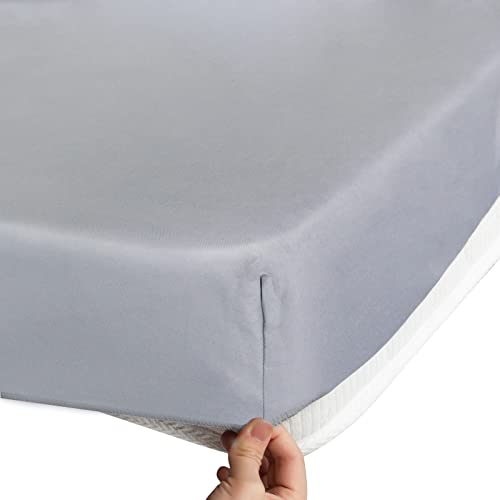 Cot Sheets 31" x 75", Cot Size Sheet Fitted with Narrow Twin/Camp Bunk/Rvs Bunk/Guest Beds/Army Cots/Trifold Mattress, Super Soft Breathable Microfiber Bed Cover, Bottom Sheet, Gray