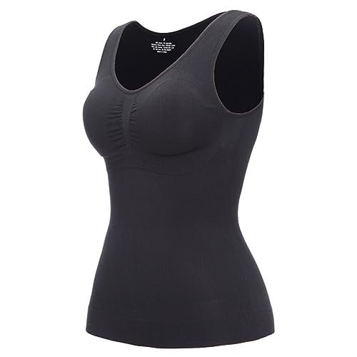 Faja moldeadora para mujer, con control de abdomen, chaleco de compresión, moldeador de cuerpo con pecho y cintura para debajo de los vestidos, Negro, S Faja moldeadora para mujer, con control de abdomen, chaleco de compresión, moldeador de cuerpo con pecho y cintura para debajo de los vestidos, Negro, S