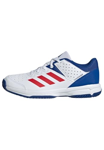 adidas Unisex Kids Court Stabil Schuh Cloud White/Pure Ruby/Royal Blue 39...