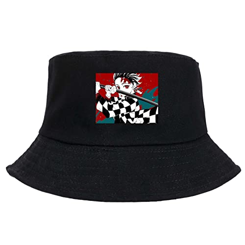 Bestomrogh Chapeau unisexe Demon Slayer Kimetsu no Yaiba Fishman, rouge/noir, Taille unique Cover