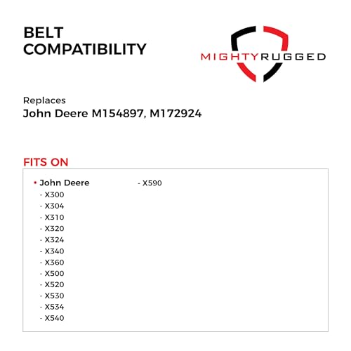 Image of M154897 Drive Belt Replacement for John Deere, Length 65.42 inch, Heavy-Duty Aramid Cord Belt Replaces M154897, M172924 for John Deere X300 X304 X310 X320 X324 X340 X360 X500 X520 X530 X534 X540 X590