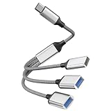 Adaptateur USB C vers 2 USB + PD：Cet adaptateur usb c 2 usb pd transforme un port type c en 2 ports usb 2.0 et 1 port pd 60 w, permettant de connecter plusieurs appareils tout en conservant la charge