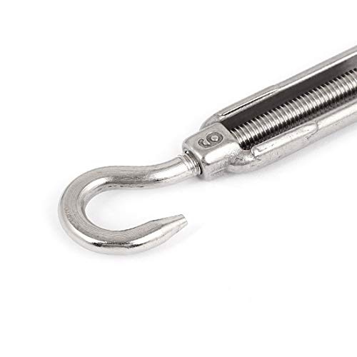 FIYA Turnbuckle Gancho Ojo M6 1/4" Ajustable Acero Inoxidable 145 mm 10 piezas miniatura 2
