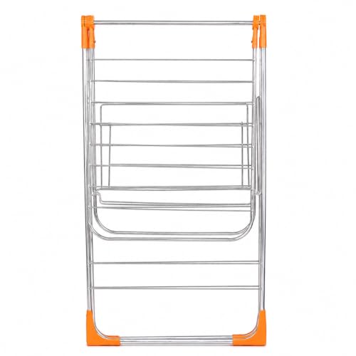 Image of FLIPZON AeroDry Pro Foldable Clothes Drying Stand | Heavy Duty Laundry Drying Rack with Expandable Wings | Rust Resistant | Space Saving Indoor & Outdoor | Silver & Orange