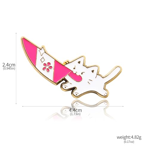Image of Cat Pin Cat Brooch Brooches for Women Cartoon Cute Creative Enamel Alloy Cat Brooch Ladies Animal Kitten Brooch Lapel Pin Dress Accessories Holiday Birthday Christmas Brooch