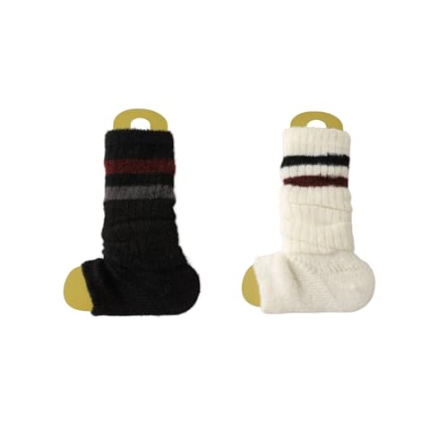 Image of 2 Pairs Women's Fashion Leg Warmers Winter Warm Knit Long Boot Socks Slouch Knee High 80s for Party Gifts