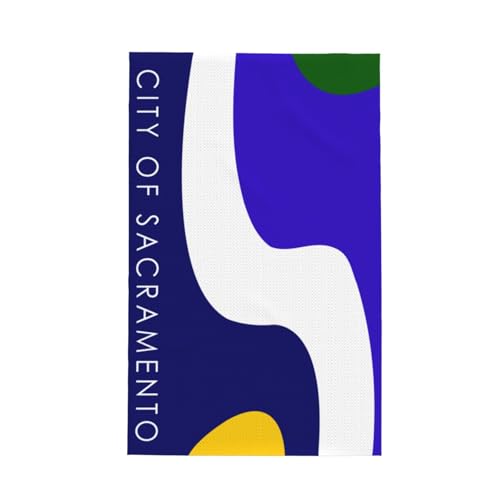 NUYOA Flag of Sacramento, California Kitchen Towels 16x26 inch Kitchen Towels for Drying Dshes Absorbent Quick-Drying Kitchen Dishcloths
