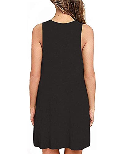 Image of Summer Dresses for Women Casual Sleeveless Swing Sundress with Pockets