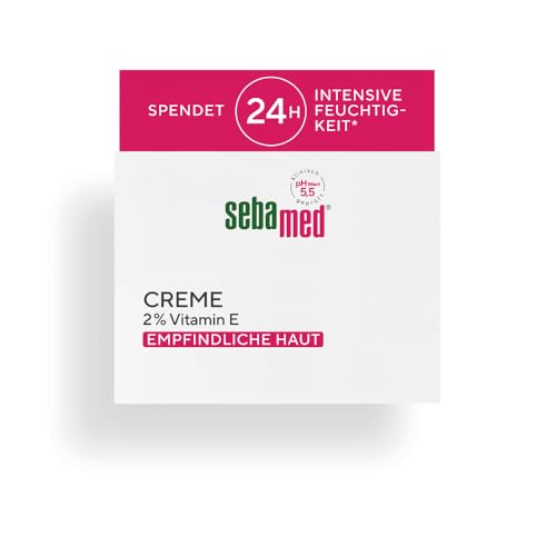 Sebamed Gesichtscreme Vitamin E 75ml, Feuchtigkeitscreme, Gesichtspflege hilft Feuchtigkeit zu speichern, Schutz vor UV-Strahlung + vorzeitiger Hautalterung, spendet 24h Feuchtigkeit, Damen und Männer