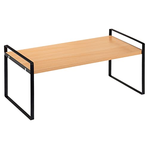 PATIKIL Organizador de encimera de cocina, estantes apilables de 15.7 pulgadas, estantes de encimera adecuados para mesa de cocina, armario y despensa, color negro