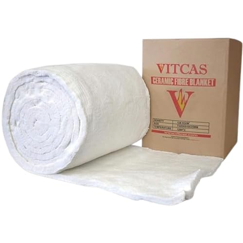 VITCAS 1260°C /25mm per Meter Ceramic Fibre Blanket - Kiln Furnace Forge - Premium Quality – No Chemicals – Heat Resistant - Excellent Insulation - Quick to Repair - Sound Damping Properties