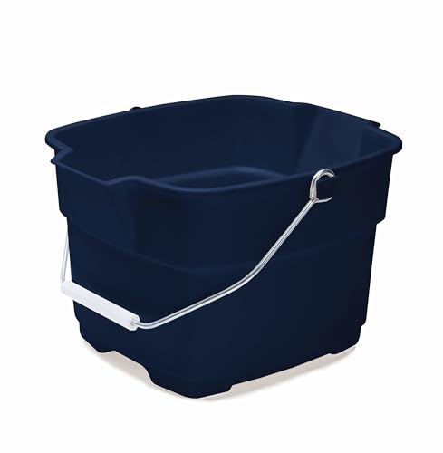 Rubbermaid Roughneck Square Bucket, 15-Quart, Blue, Comfortable/Durable Pour Handle, Sturdy Pail Bucket for Household Cleaning/Mopping