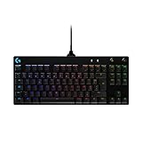 Logitech G PRO TKL Tenkeyless Clavier Gamer Mécanique, Conception Portable sans Pavé numérique, câble Micro-USB Détachable, Touches Rétroéclairées, LIGHTSYNC RGB, Français AZERTY - Noir