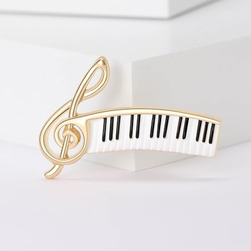 Image of Piano Lover Musical Instrument Brooches Pianist Delicate Music Note Lapel Pin Recital Gift For Piano Players Teacher Students Graduation Pins Decoration Dress Accessories Boutonniere Corsage