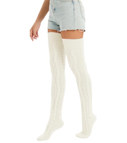 Image of Sexybody Women's Thigh High Socks Over the Knee Knit Socks, Winter Leg Warmers Stockings Knee High Tube Arctic Fleece
