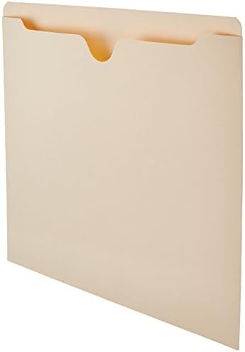 Amazon Basics File Folders Jacket, Reinforced Straight-Cut Tab, Flat-No Expansion, Letter Size, Manila, 100-Pack - AMZ600
