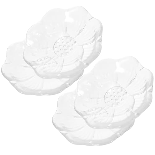 FELTECHELECTR 4 piezas Posavasos de Transparente para Taza de Té de Unidades Platillos Reutilizables y Decorativos para Vajilla Accesorios Prácticos para Hogar Restaurante y Mesa de Desayuno