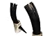 Genuine Handcrafted 18oz, Natural Viking Drinking Horn with Horn Stand for Beer Wine Ale and Mead Champagne (Brass Rim)