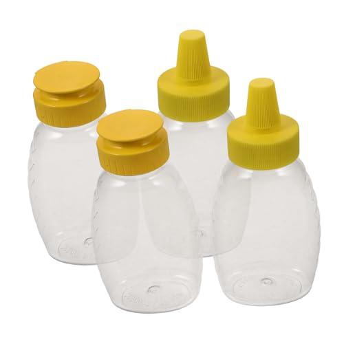 Sosoport 4pcs Sauce Squeeze Bottles Refillable Condiment Dispensers for Salad Cheese and Sauces Easy to Use Multi Purpose Kitchen Accessory Capacity