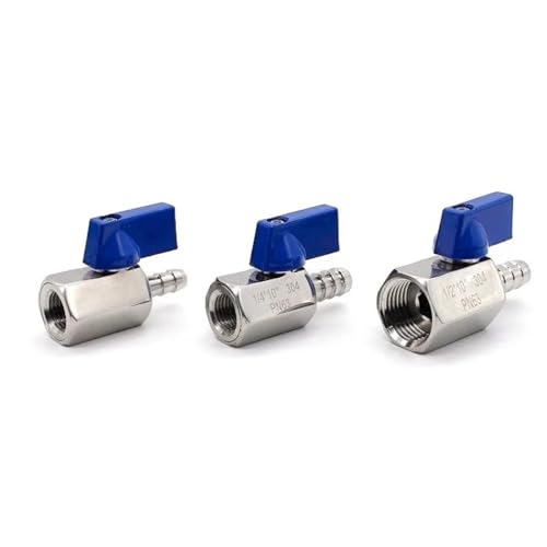 Válvula de bola de 3/8 para rosca hembra con conector macho 12 mm de acero inoxidable de 2 vías 7