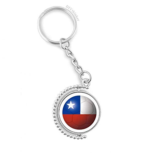 Llavero de Chile Fútbol Nacional con bandera giratoria para tus llaves