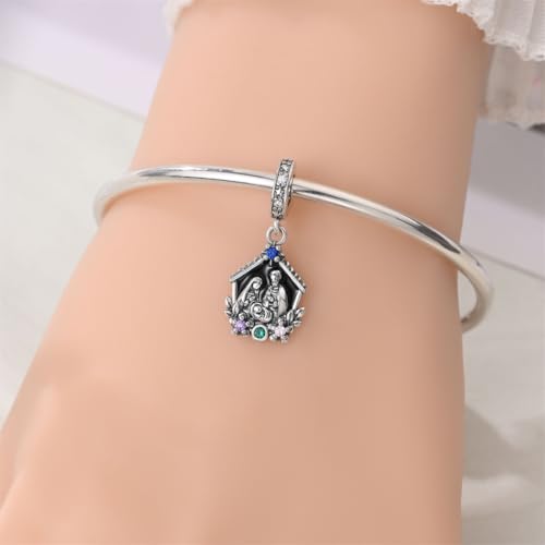 Image of 925 Sterling Silver Charms,Hypoallergenic Beads,Compatible with Pandora Bracelets and Necklaces,Women Holiday Gift Pendants