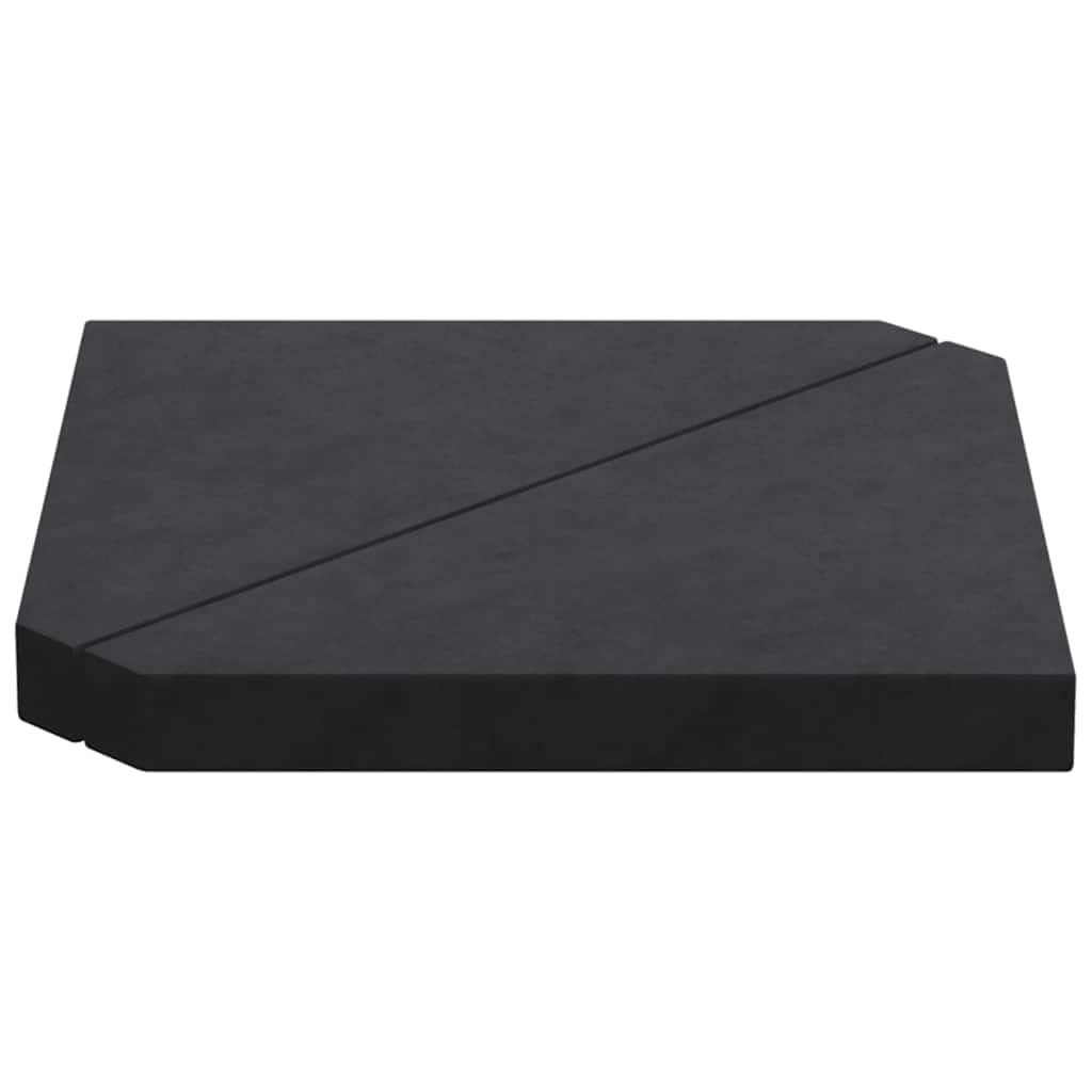 Piastre zavorrate per ombrellone, 2 pezzi, nero, granito, triangolare, 14 kg, supporto per ombrellone, supporto per balcone, terrazzo, giardino, per contrappeso e stabilità al vento