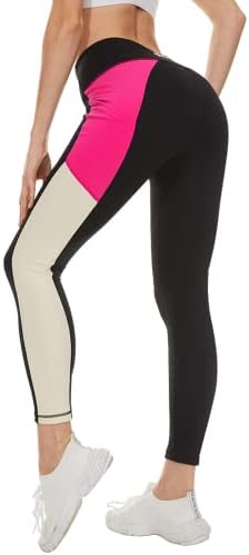 Fhine Workout Leggings for Women -High Waist Yoga Pants with Pockets 7/8 Length Stretch Gym Running Hiking Cycling Activewear
