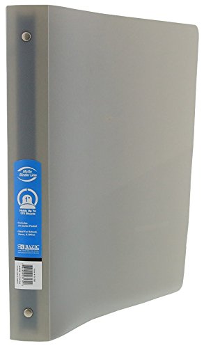 Bazic 1" Matte Color Poly 3-Ring Binder W/ Pocket For School, Home, Or Office (Case Of 48) #TOP3