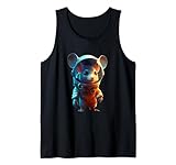 Cute Mouse in Space with Helmet Tank Top