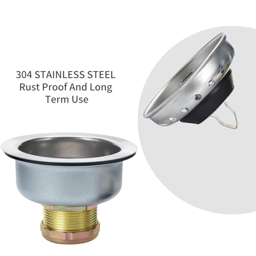 Colador para desagüe de fregadero de acero inoxidable 3.5 pulg miniatura 2