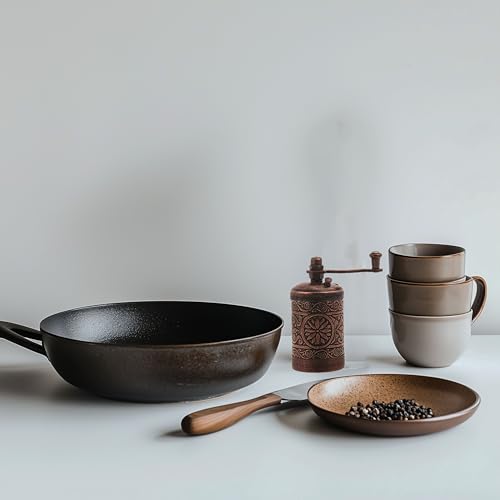 LaModaHome Antique Copper Manual Hand Grinder Mill for Turkish Greek Arabic Coffee Beans & Spice Pepper Salt, Brass