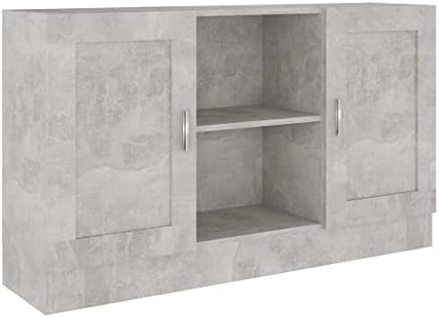 vidaXL Sideboard Storage Cupboard Side Buffet Cabinet Home Organiser Furniture Living Room Bedroom Decoration Concrete Grey Engineered Wood