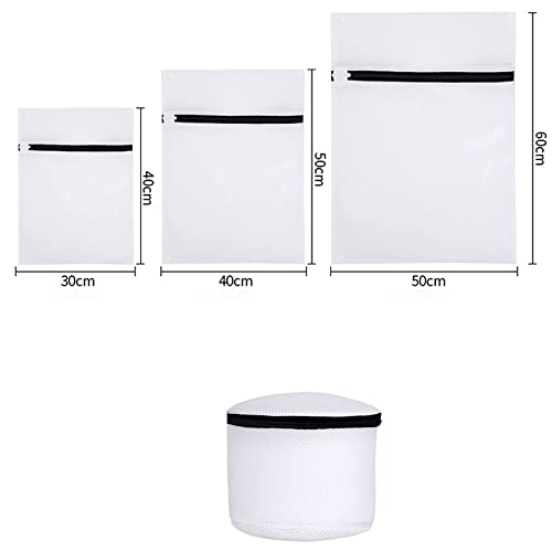 Image of Lukzer Mesh Laundry Bags for Washing Machine & Travel Storage (Set of 4) Laundry Organizer Bags with Rust-Free Zipper for Bra, Lingerie, Baby Clothes, Delicates, Hosiery & Shoes