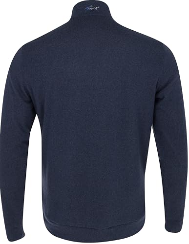 Greg Norman Weatherknit Lined 1/4 Zip Windsweater Navy Heather Outerwear Men M2