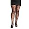 Plus Size Polka Dot Sheer Tights, Black Pattern, Women's Pantyhose