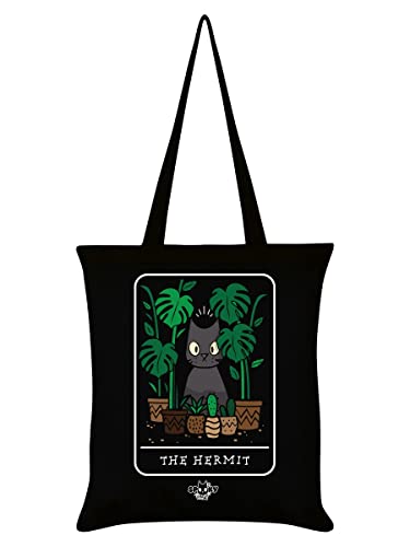 Spooky Cat Tarot The Hermit Tote Bag Black 38x42Centimeters