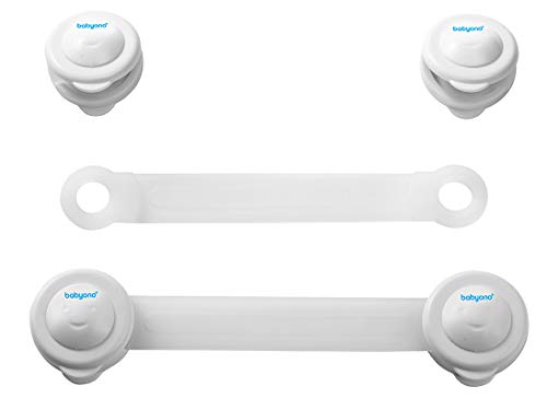 BLOCCA SPORTELLI MULTIUSO n. 2 pz (cassetti ante frigo, armadi) CHIUSURA DI SICUREZZA - BLOCCA PORTA FRIGORIFERO BIANCO