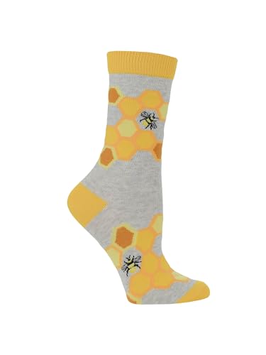 Image of WHD Bee & Honeycomb Crew Socks for Women & Men | Gift for Bee Lovers, Fun Beekeeper Socks