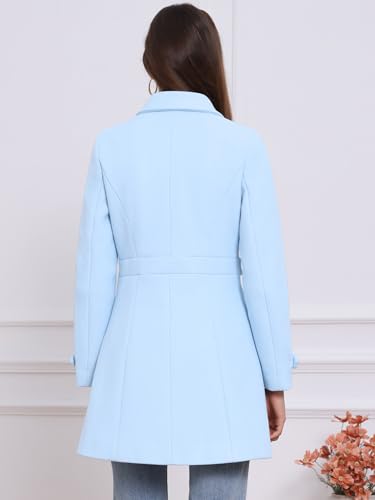 Image of Allegra K Women's Winter Classic Overcoat with Pockets Single Breasted Coat | Soft pea coat, Fully lined outerwear, Trendy, Fall office peacoat, Warm casual holiday everyday wear,