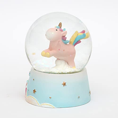 Schneekugel Dekohelden24 Einhorn blau, Maße ca. 9 x 6,5 cm