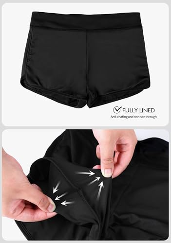 CharmLeaks Womens Swim Shorts high Waisted V Slit Tummy Control Stretchy Quick Dry Bikini Bottoms - Image 6