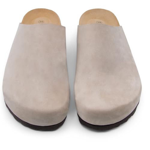 Sandgrens Handmade Unisex Cork Mules | European Top Grain Leather Sandals with Soft Suede Cushioned Footbed and EVA Rubber Sole | Bilbao4