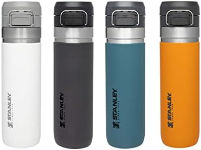 Stanley Quick Flip Stainless Steel Water Bottle .71L / 24OZ Saffron  Leakproof Insulated Water Bottle - Push Button Locking Lid - BPA-Free Thermos Flask - Cup Holder Compatible - Dishwasher Safe