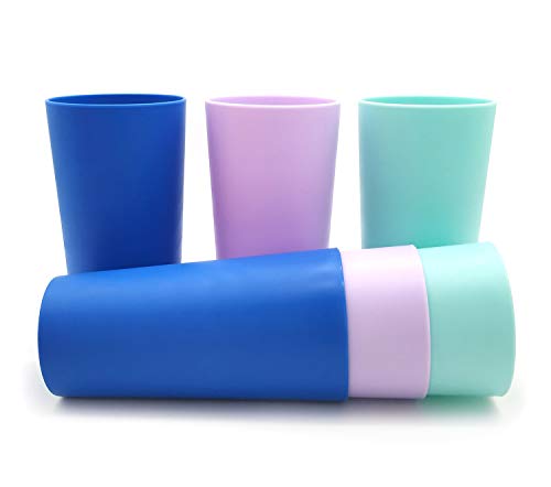 Unbreakable 26-Ounce Plastic Tumbler Drinking Glasses, Set Of 12 Multicolor - Dishwasher Safe, Bpa Free #TOP3