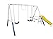 XDP Recreation Blue Ridge Backyard Playground Set Sturdy Metal A Frame Swing with Chain Covers, Glider, Trapeze, 2 Swings, and Slide, Multicolor