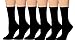 Tipi Toe Women's 6-Pairs Solid Black Crew Dress Socks, (sock size 9-11) Fits shoe size 5-9, WC14-A