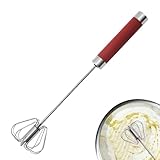 Gungtj Batidor de empuje | Batidor de acero inoxidable batidor de mano semiautomático - Espumador de leche de mano, batidor de huevos, mezclador multifuncional para mezclar, batir y agitar